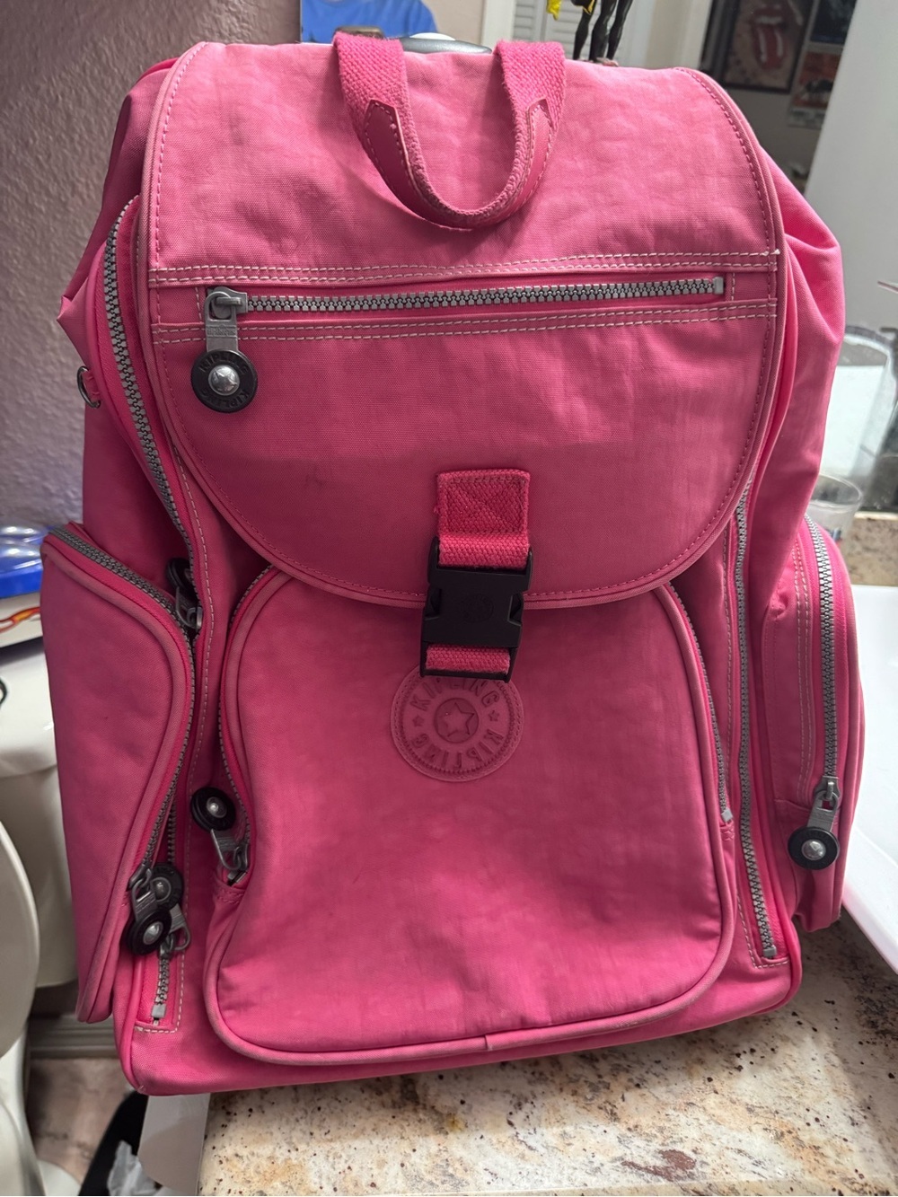 Kipling Alcatraz II 18" Wheeled Laptop Rolling Backpack Carry On Luggage Pink